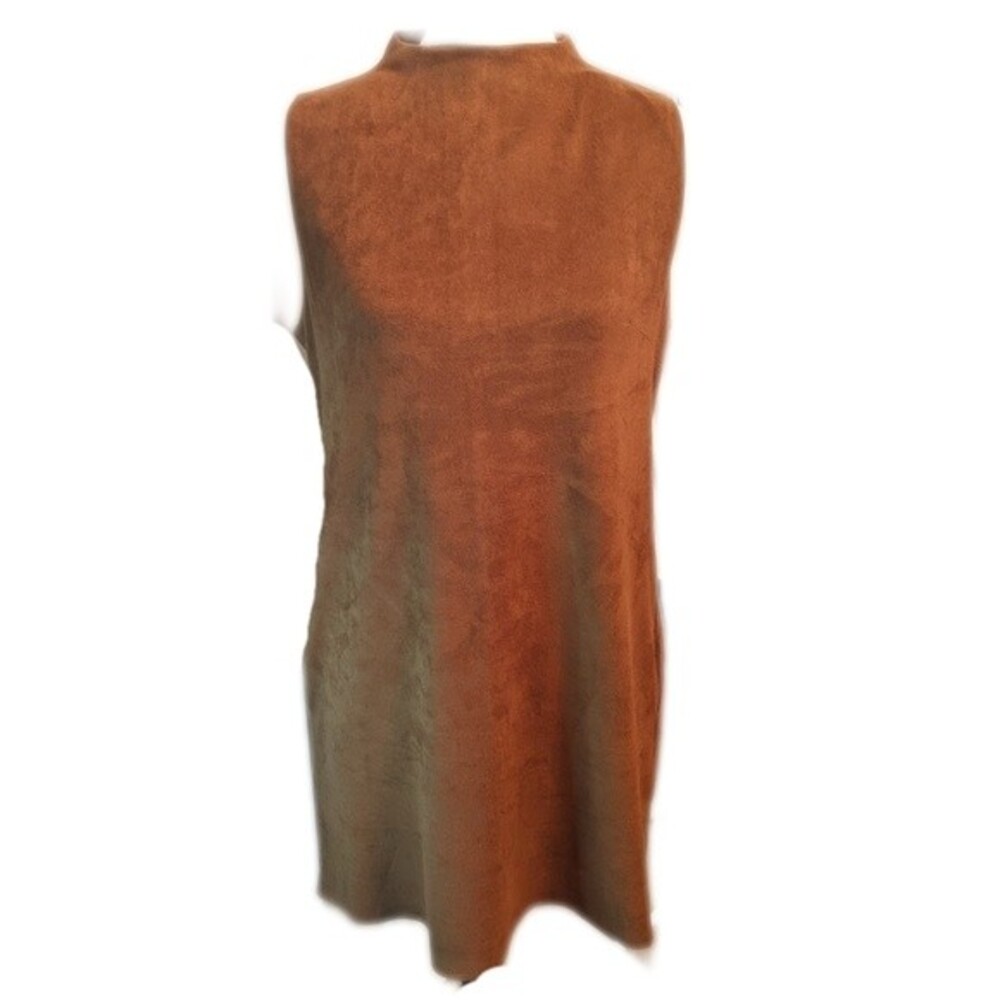 Sadie & Sage brown faux suede sheath bodycon mini dress, back zipper M